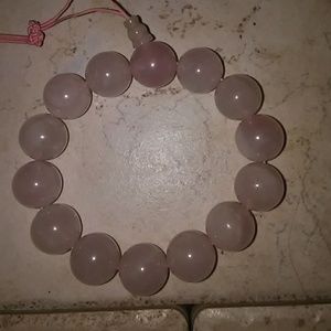 Pale pink quartz stretch bracelet